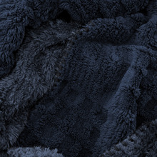 Navy Lattice Sherpa Blanket